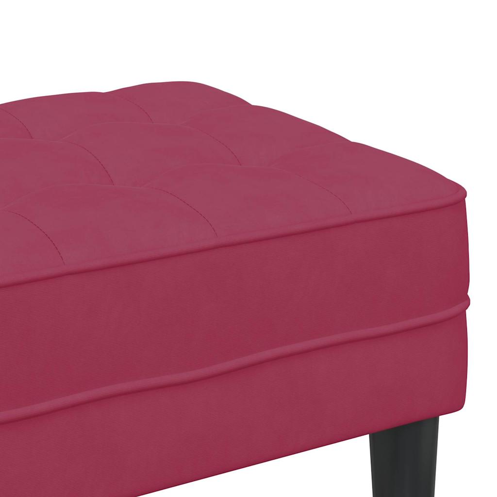 bænk med pude Vinrød 113 x 57 x 39 cm Fløjl
