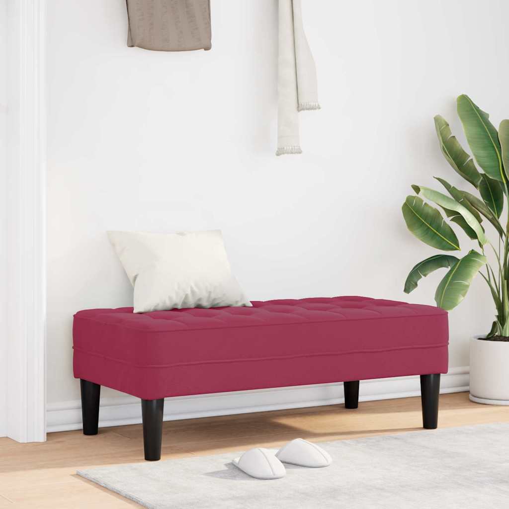 bænk med pude Vinrød 113 x 57 x 39 cm Fløjl
