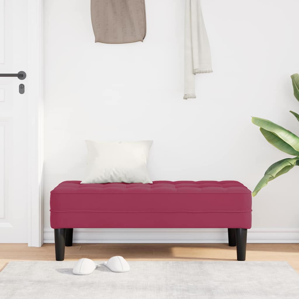 bænk med pude Vinrød 113 x 57 x 39 cm Fløjl