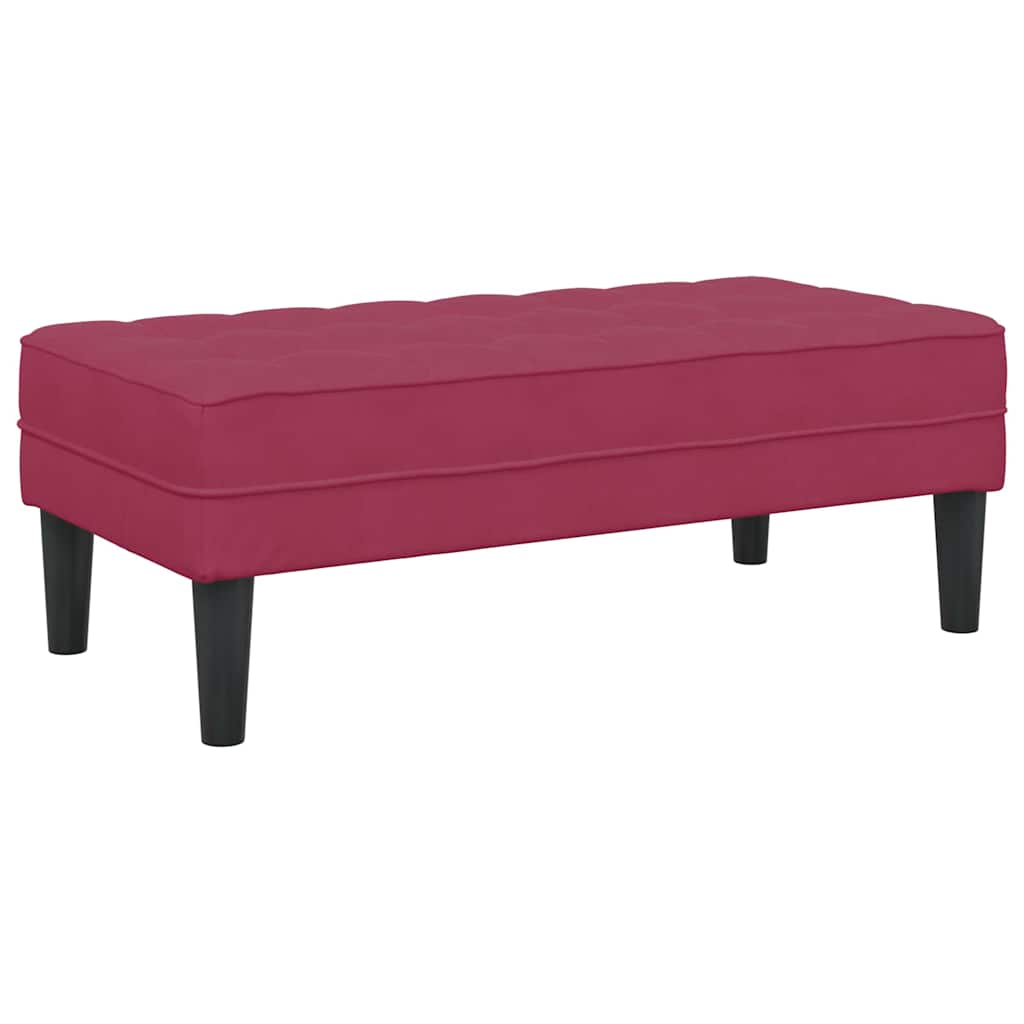 bænk med pude Vinrød 113 x 57 x 39 cm Fløjl