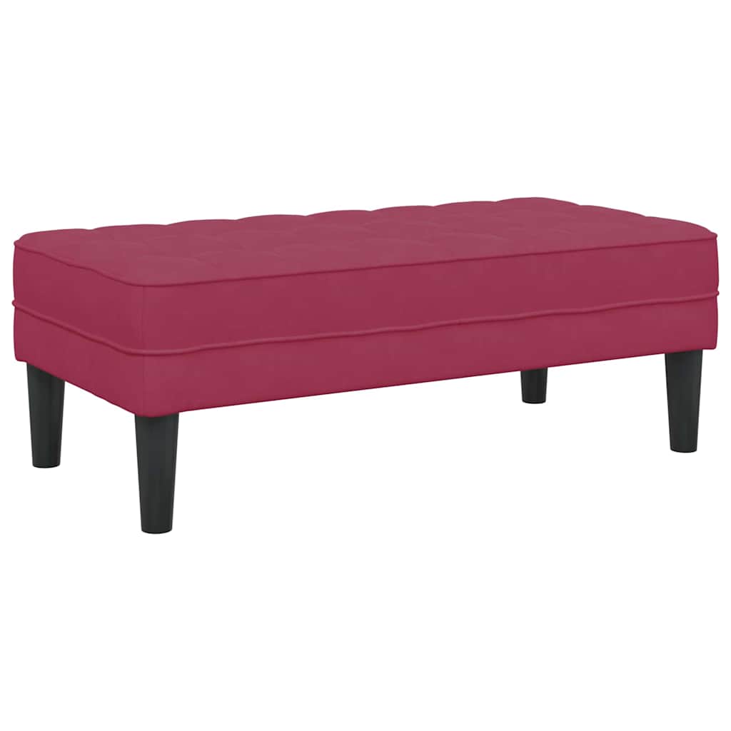 bænk med pude Vinrød 113 x 57 x 39 cm Fløjl