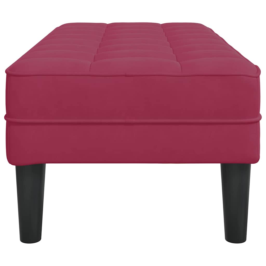bænk med pude Vinrød 113 x 57 x 39 cm Fløjl