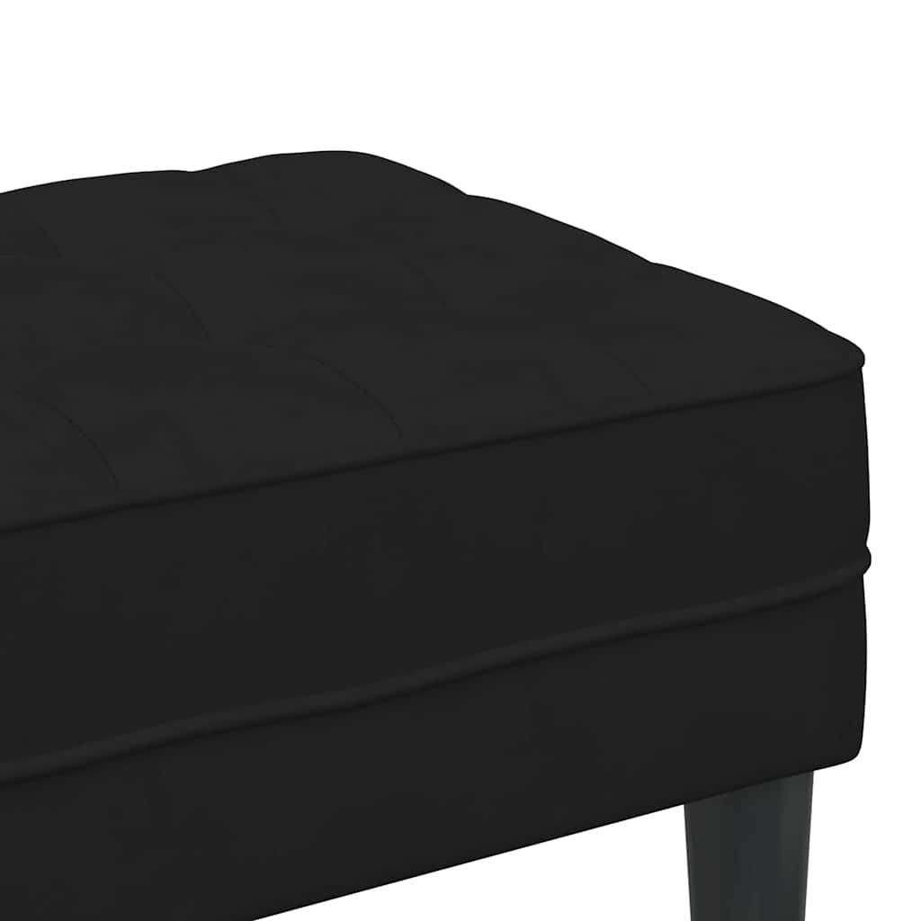 bænk med pude Sort 113 x 57 x 39 cm Fløjl