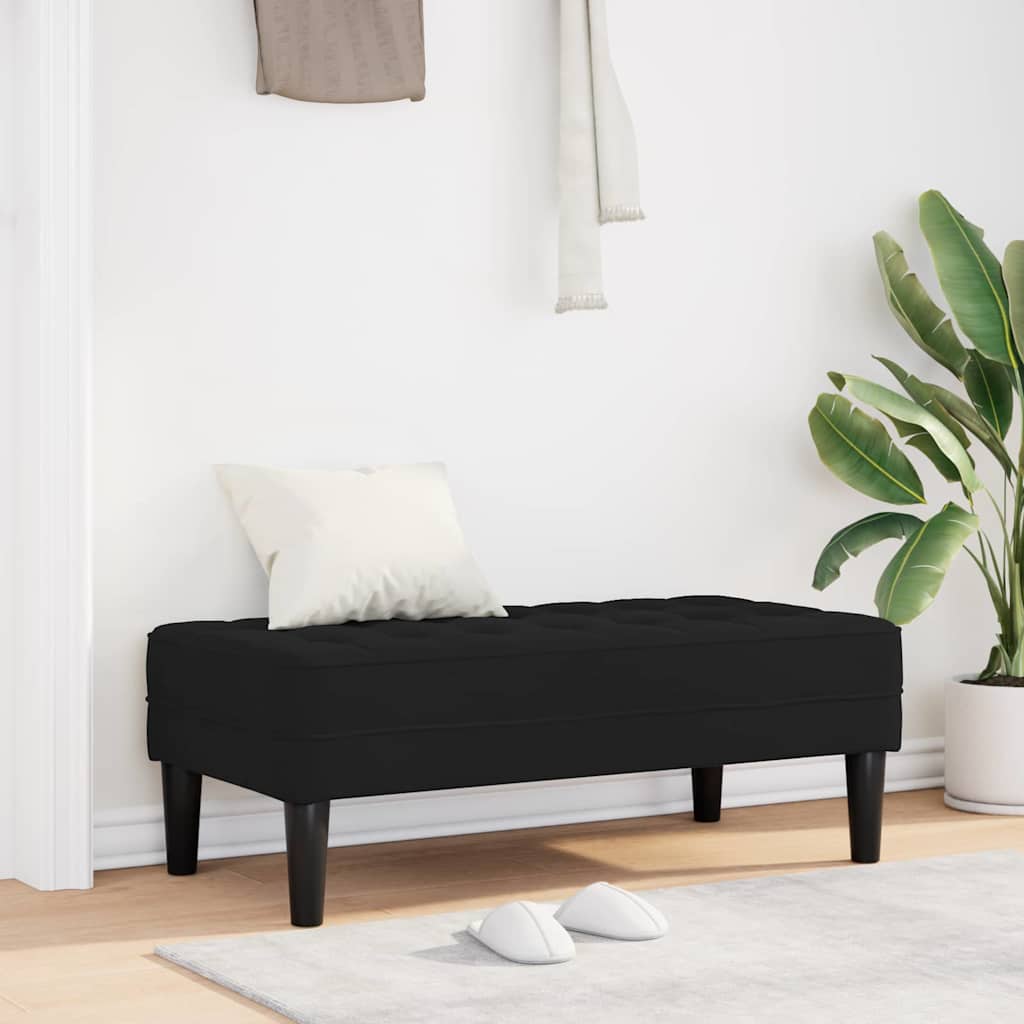 bænk med pude Sort 113 x 57 x 39 cm Fløjl