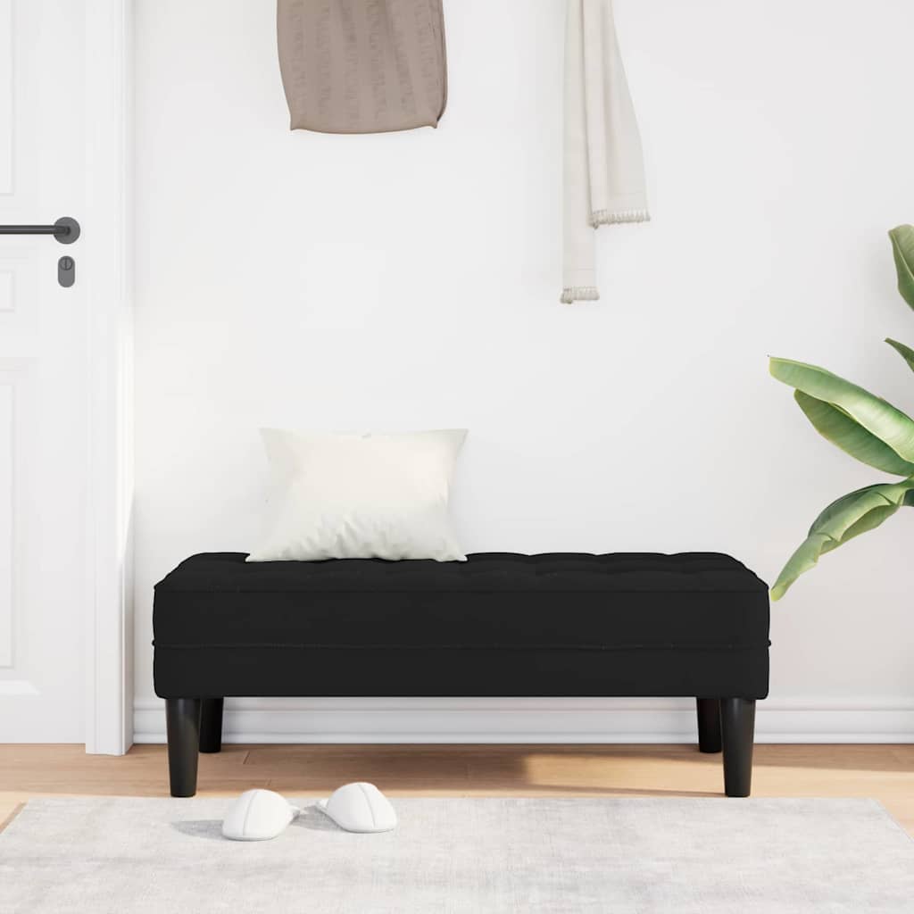 bænk med pude Sort 113 x 57 x 39 cm Fløjl
