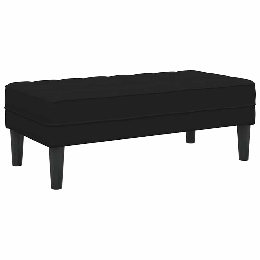 bænk med pude Sort 113 x 57 x 39 cm Fløjl