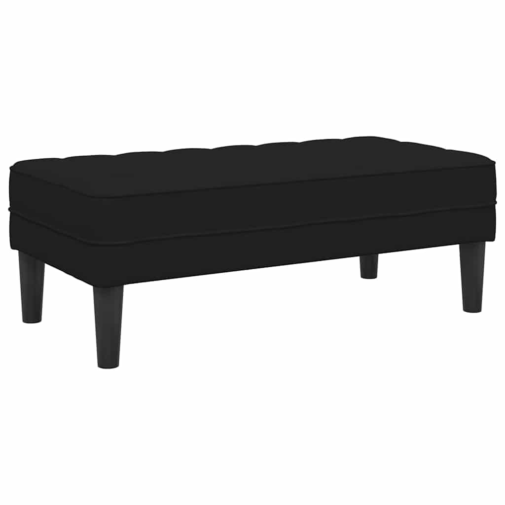 bænk med pude Sort 113 x 57 x 39 cm Fløjl