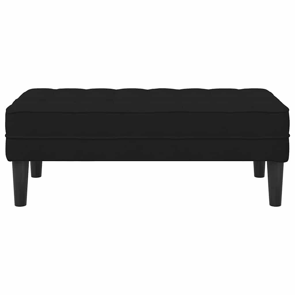 bænk med pude Sort 113 x 57 x 39 cm Fløjl