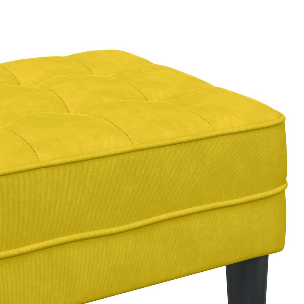bænk med pude Gul 113 x 57 x 39 cm Fløjl