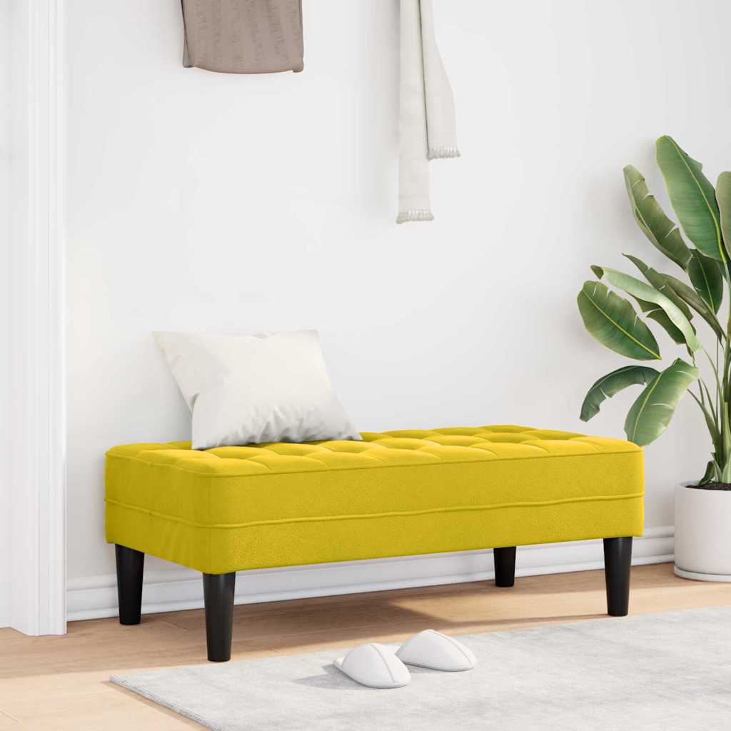 bænk med pude Gul 113 x 57 x 39 cm Fløjl
