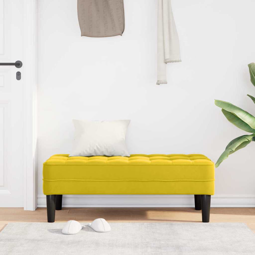bænk med pude Gul 113 x 57 x 39 cm Fløjl