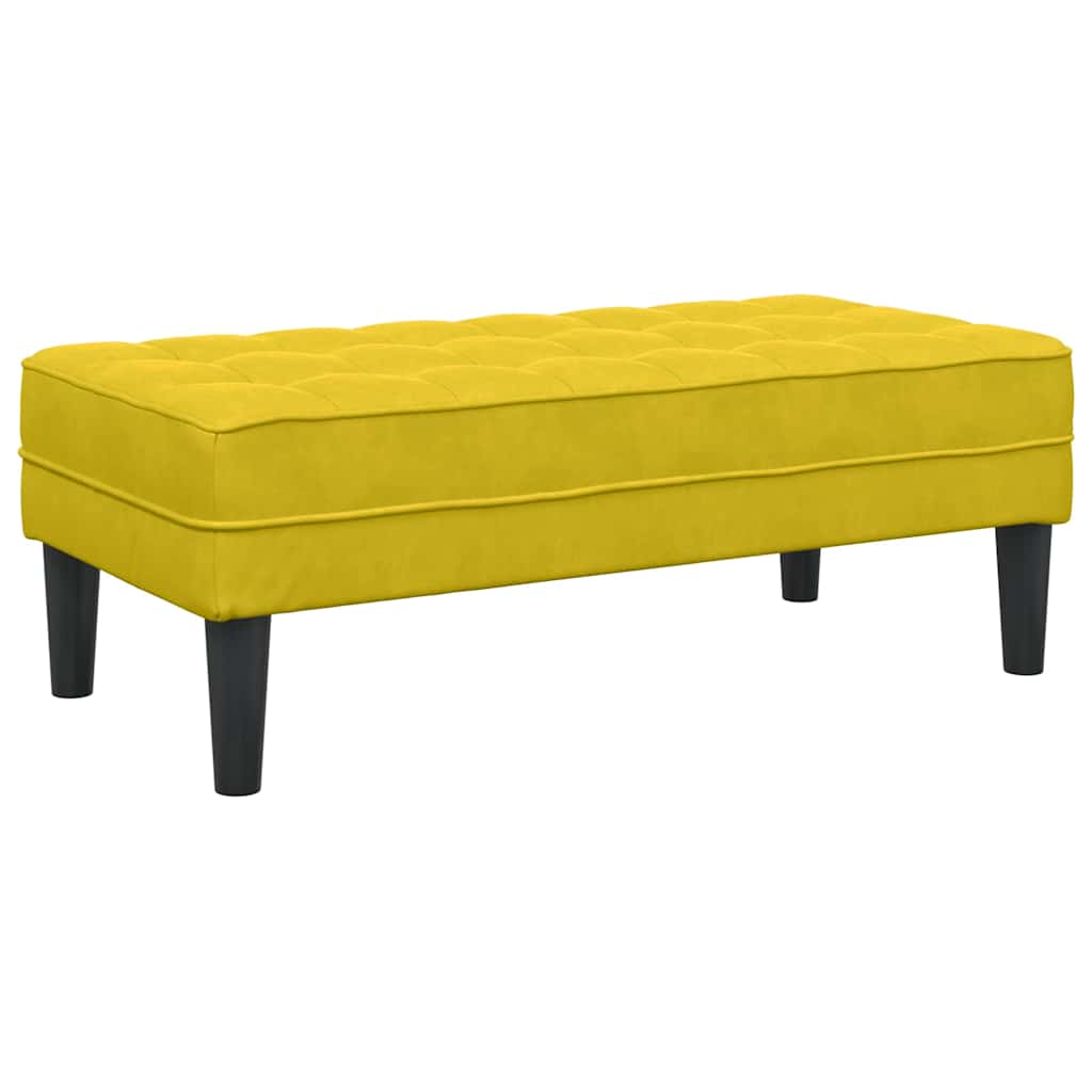 bænk med pude Gul 113 x 57 x 39 cm Fløjl