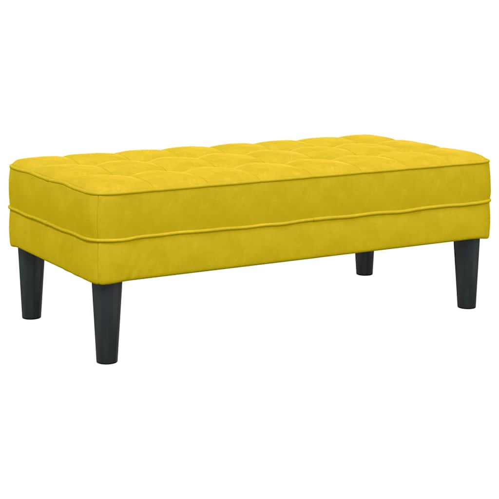 bænk med pude Gul 113 x 57 x 39 cm Fløjl