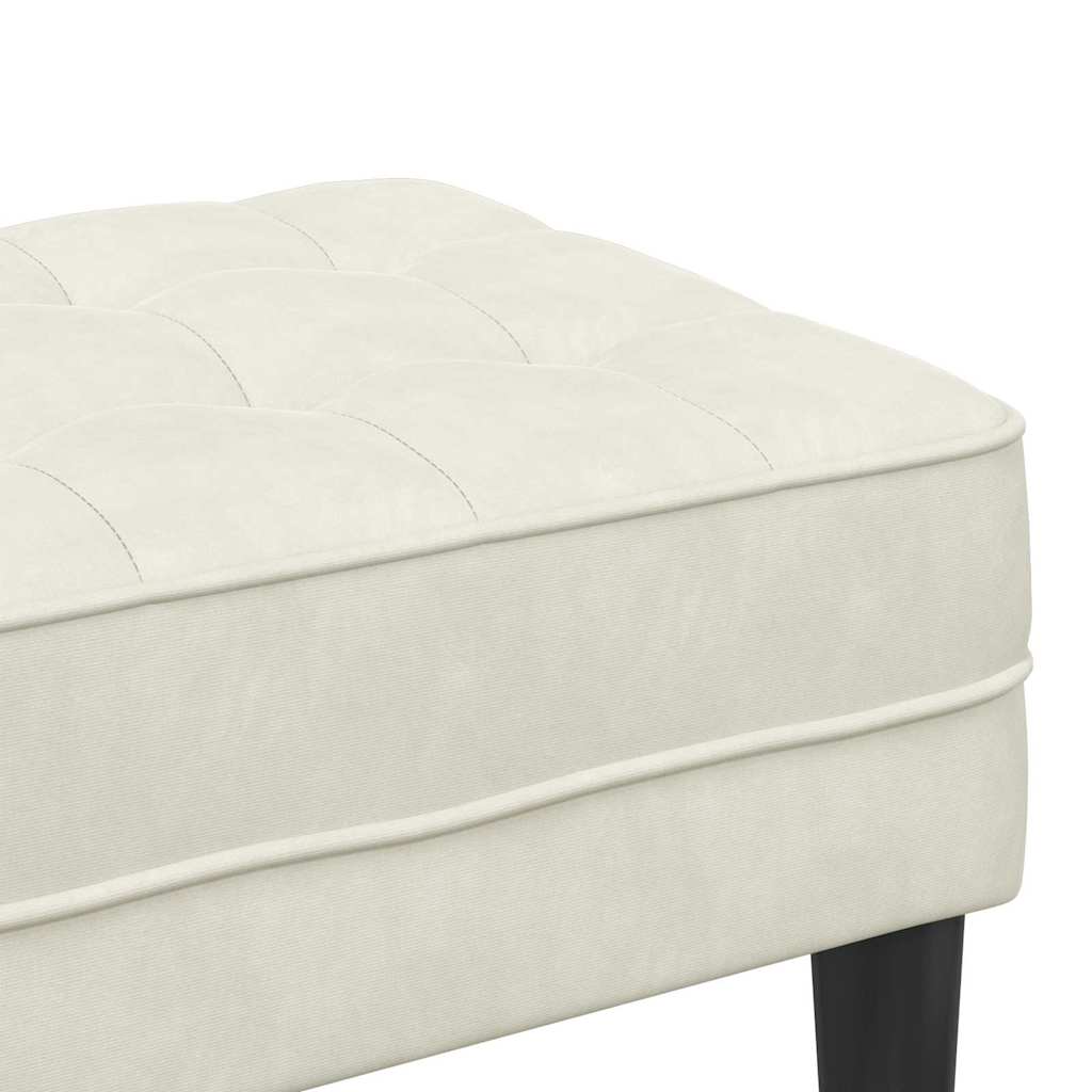 bænk med pude Creme 113 x 57 x 39 cm Fløjl