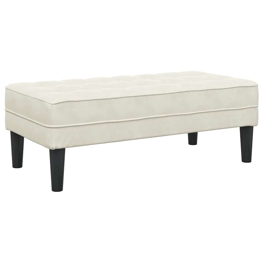 bænk med pude Creme 113 x 57 x 39 cm Fløjl