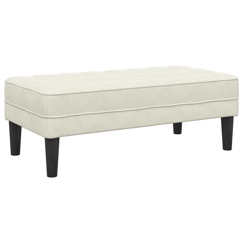 bænk med pude Creme 113 x 57 x 39 cm Fløjl