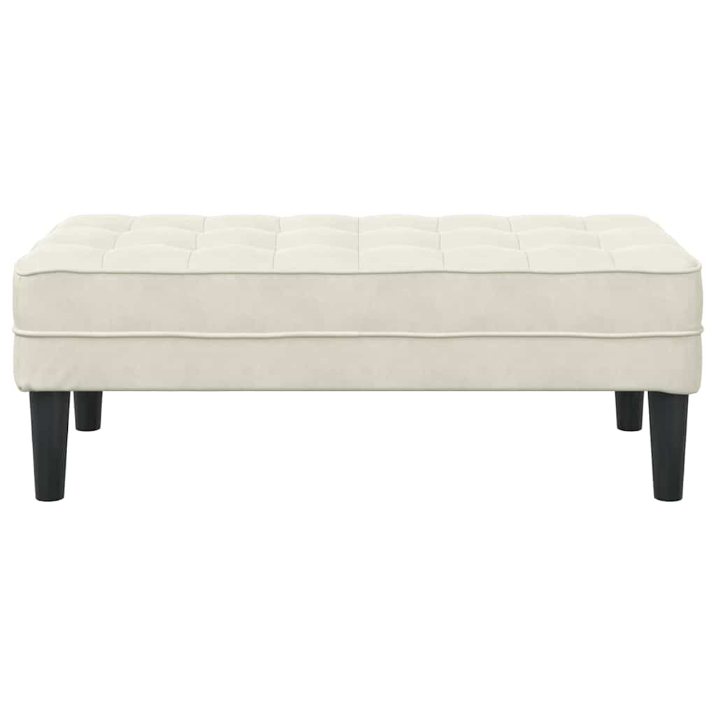 bænk med pude Creme 113 x 57 x 39 cm Fløjl