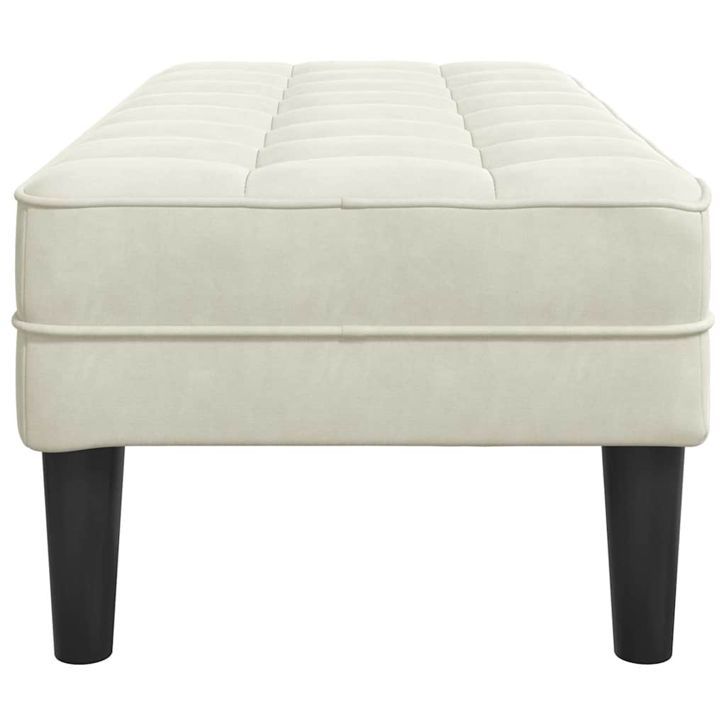bænk med pude Creme 113 x 57 x 39 cm Fløjl