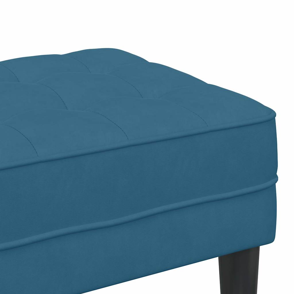 bænk med pude Blå 113 x 57 x 39 cm Fløjl