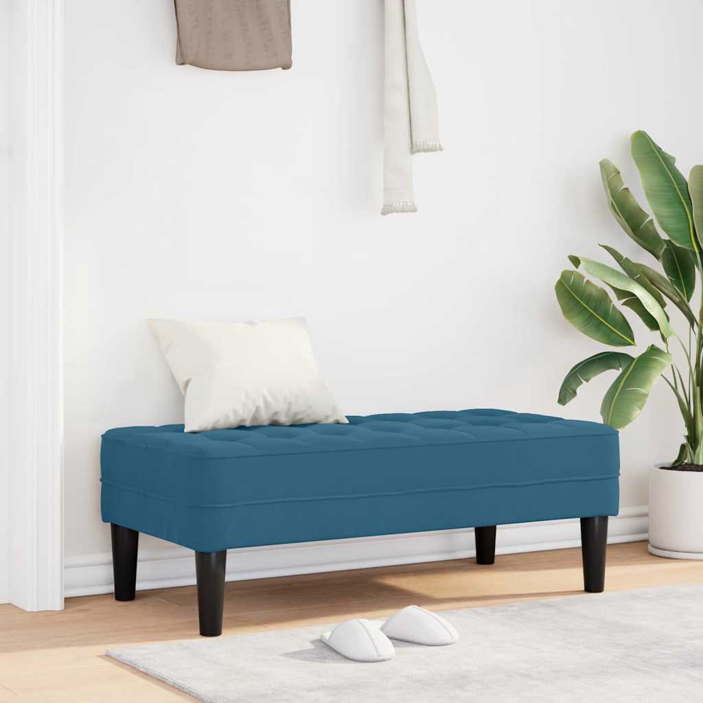 bænk med pude Blå 113 x 57 x 39 cm Fløjl