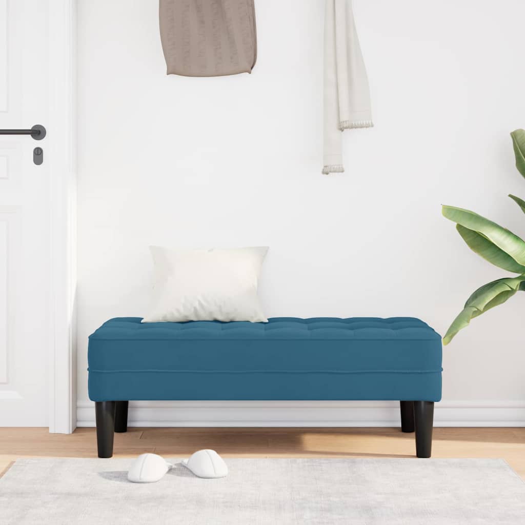 bænk med pude Blå 113 x 57 x 39 cm Fløjl