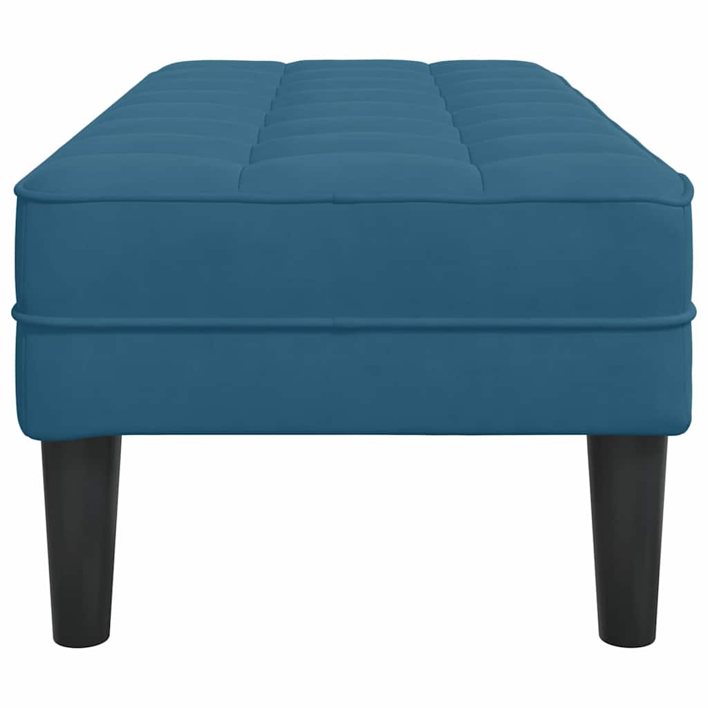 bænk med pude Blå 113 x 57 x 39 cm Fløjl