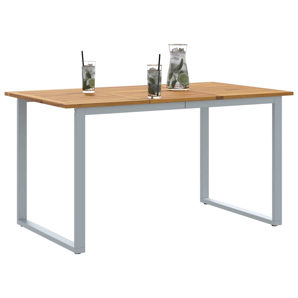 Havemøbel Bord Grå 140 x 80 x 75 cm Massivt Akacietræ
