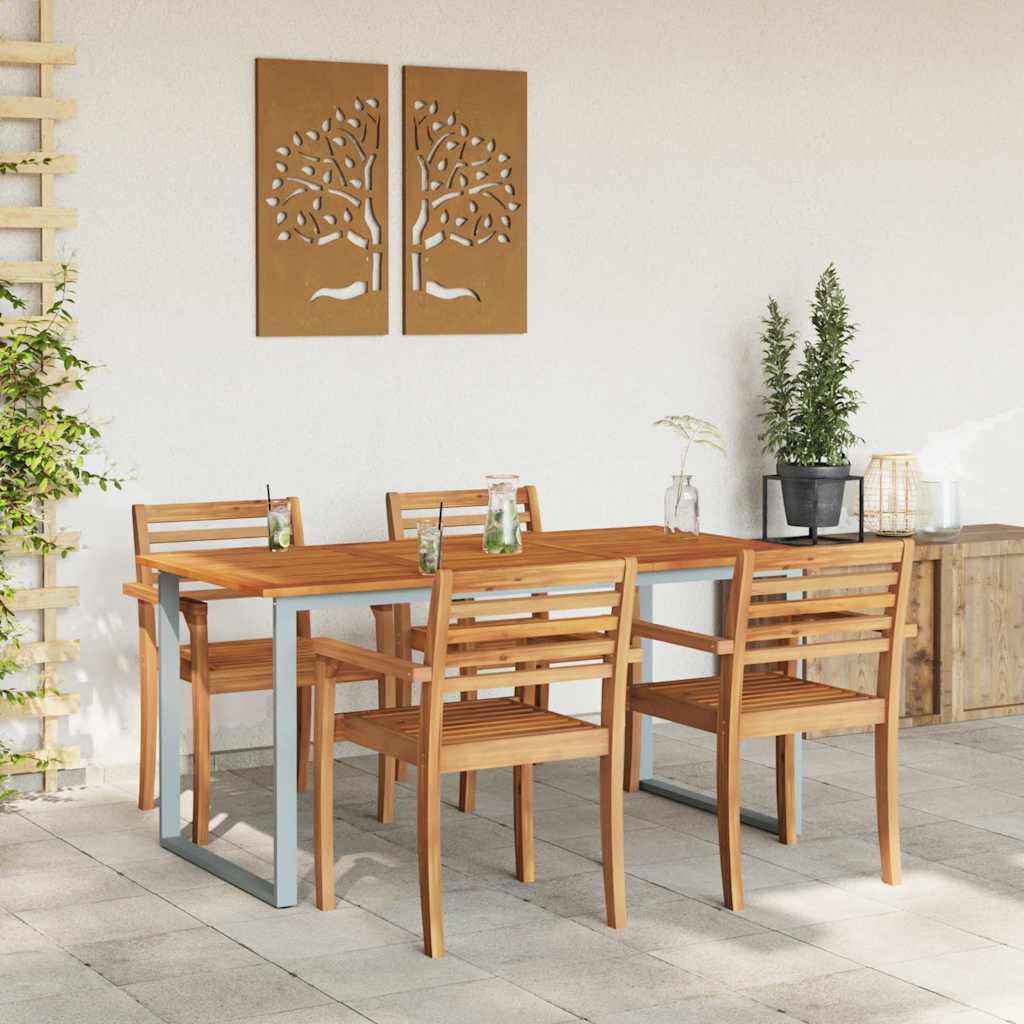 Havemøbel Bord Grå 160 x 80 x 75 cm Massivt Akacietræ