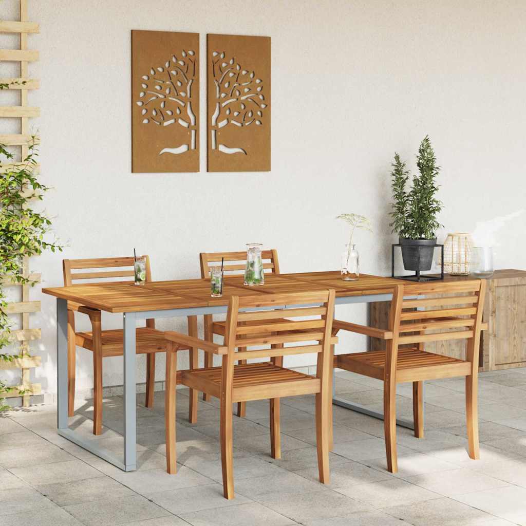Havemøbel Bord Grå 180 x 90 x 75 cm Massivt Akacietræ