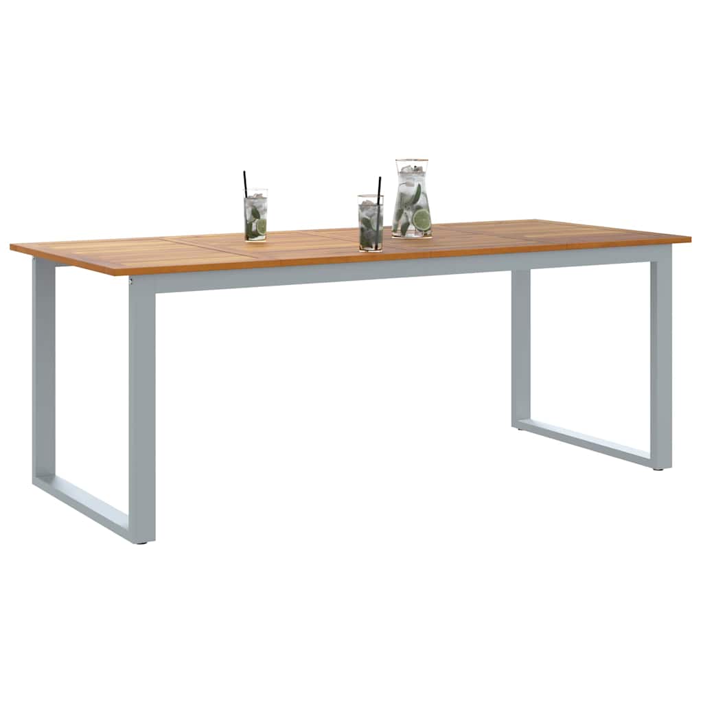 Havemøbel Bord Grå 200 x 90 x 75 cm Massivt Akacietræ