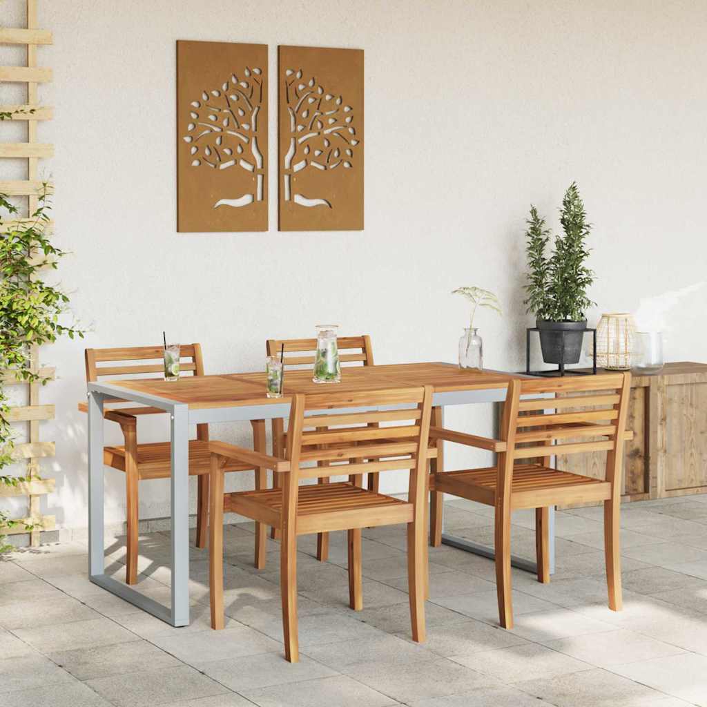 Havemøbel Bord Grå 160 x 80 x 75 cm Massivt Akacietræ