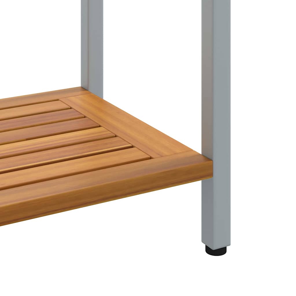 Udendørs Bord med opbevaring Naturlig og grå 110 x 35 x 75 cm