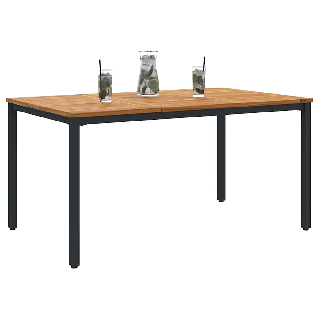 Udendørs Bord Naturlig og sort 150 x 90 x 75 cm