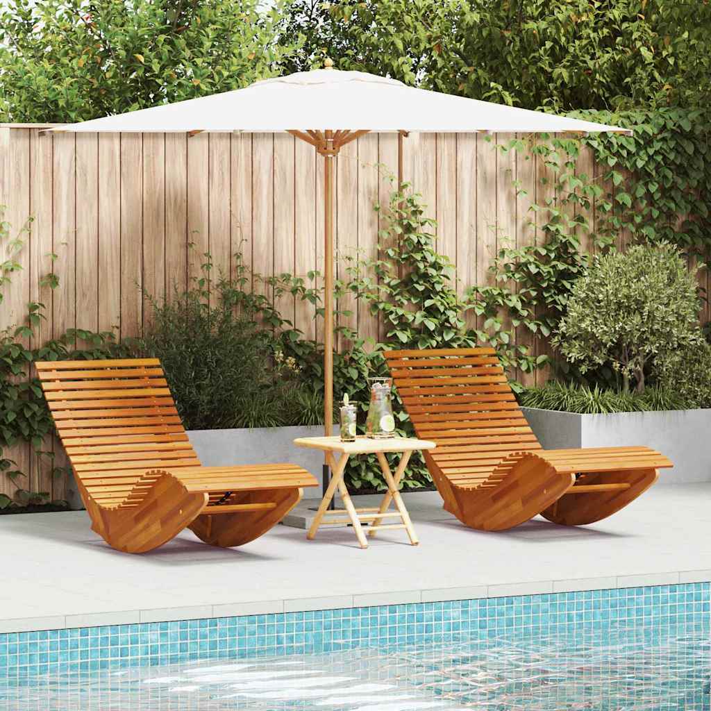Lounger 2 stk. Massivt Akacietræ Brun