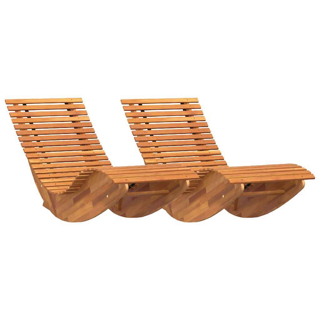Lounger 2 stk. Massivt Akacietræ Brun