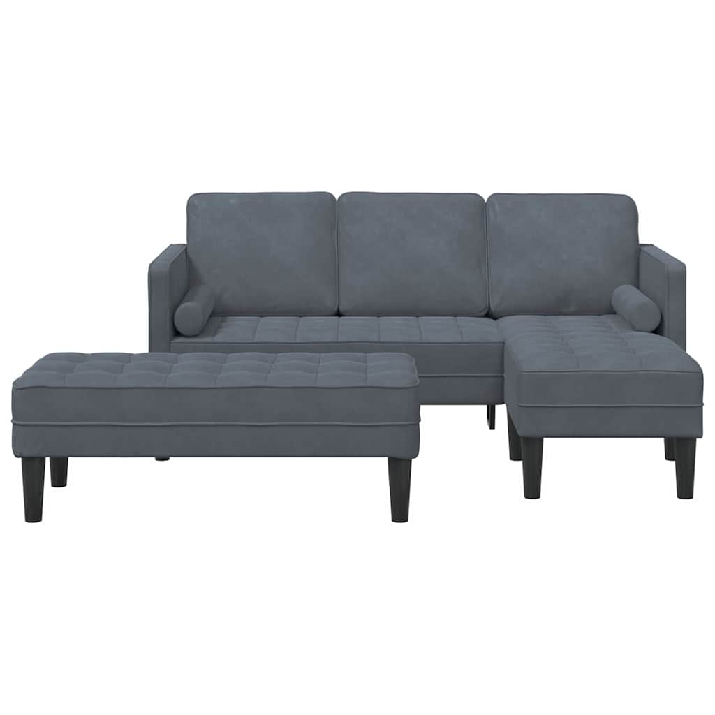 Sofa Sæt 2 stk. Mørkegrå Polyester