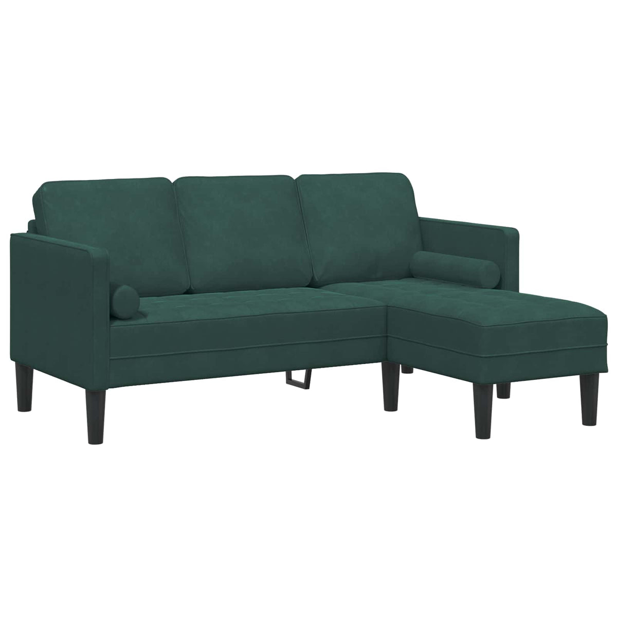 Sofa Sæt 2 stk. Mørkegrøn Polyester