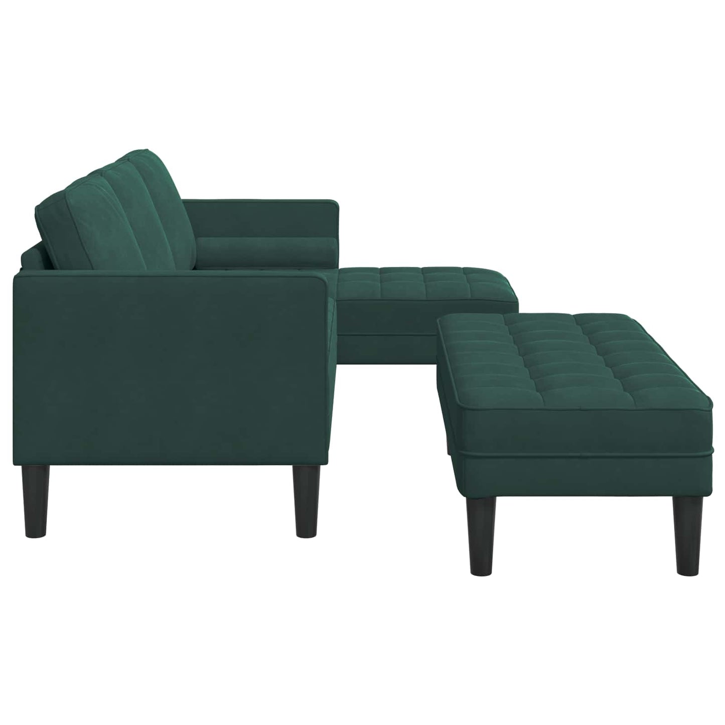 Sofa Sæt 2 stk. Mørkegrøn Polyester