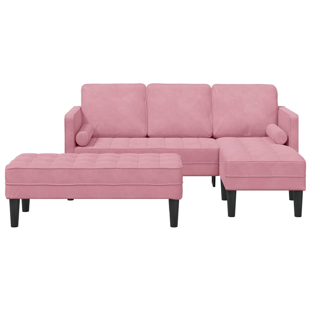Sofa Sæt 2 stk. Lyserød Polyester