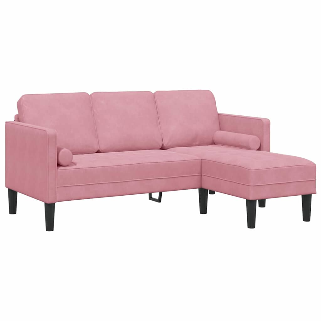 Sofa Sæt 2 stk. Lyserød Polyester