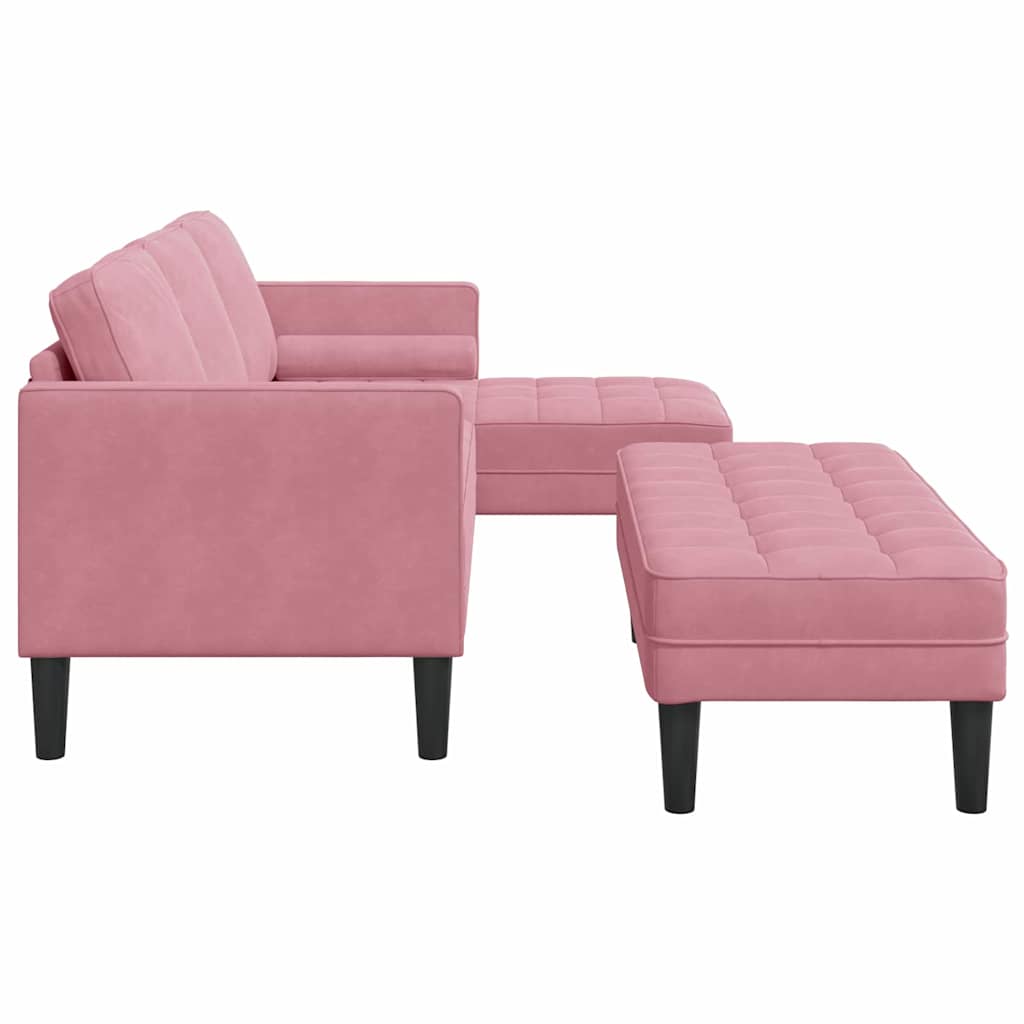 Sofa Sæt 2 stk. Lyserød Polyester