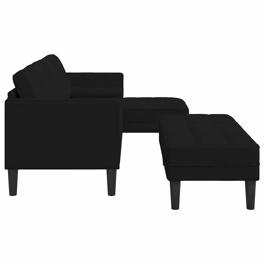 Sofa Sæt 2 stk. Sort Polyester