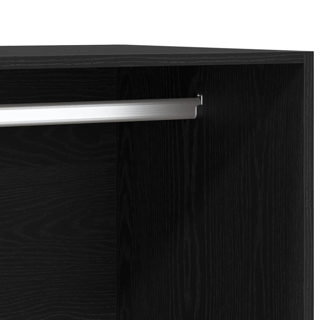 Garderobeskab Sort eg 100 x 50 x 200 cm Konstrueret træ