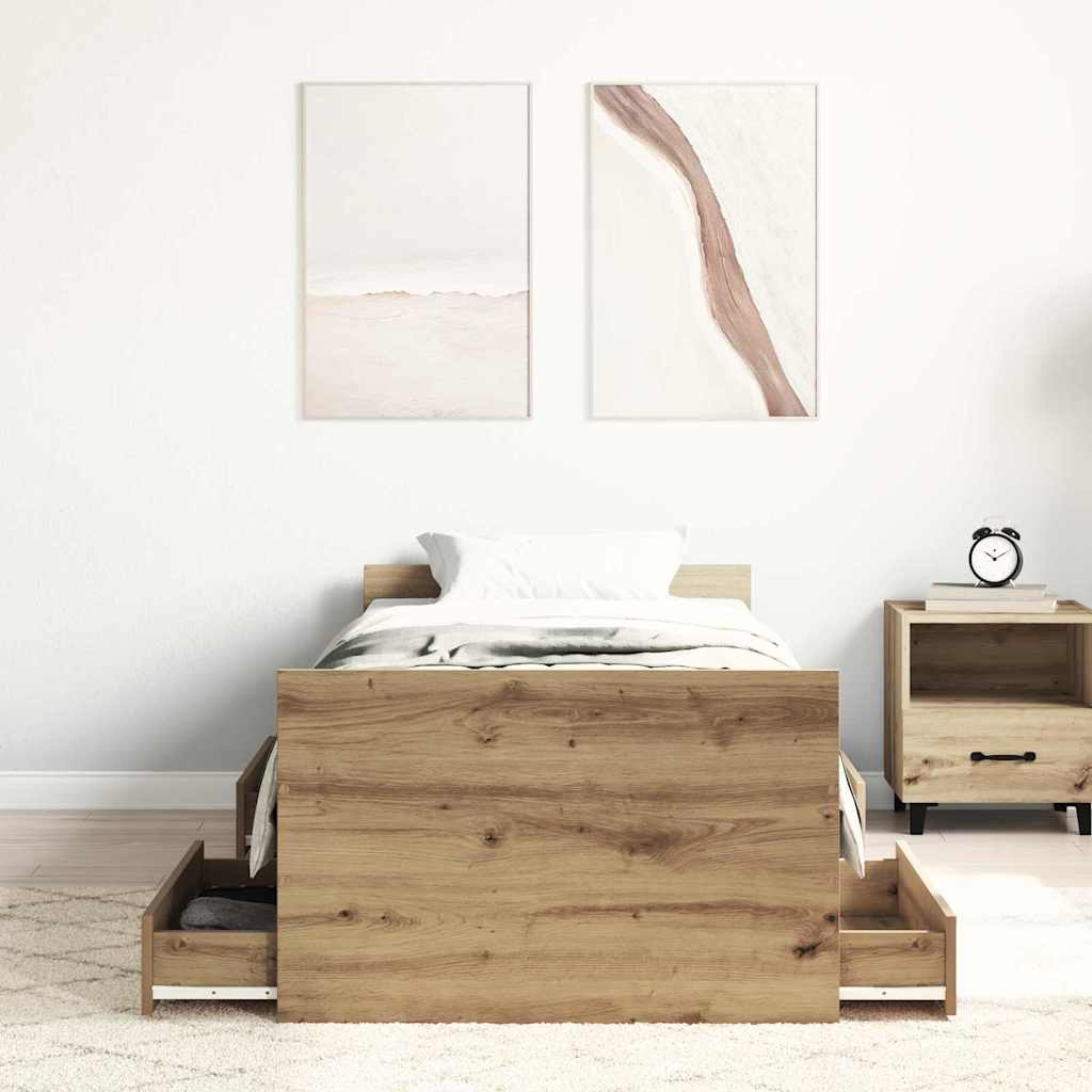 Sengestel Artisan Egetræ 193 x 78 x 50 cm Konstrueret træ