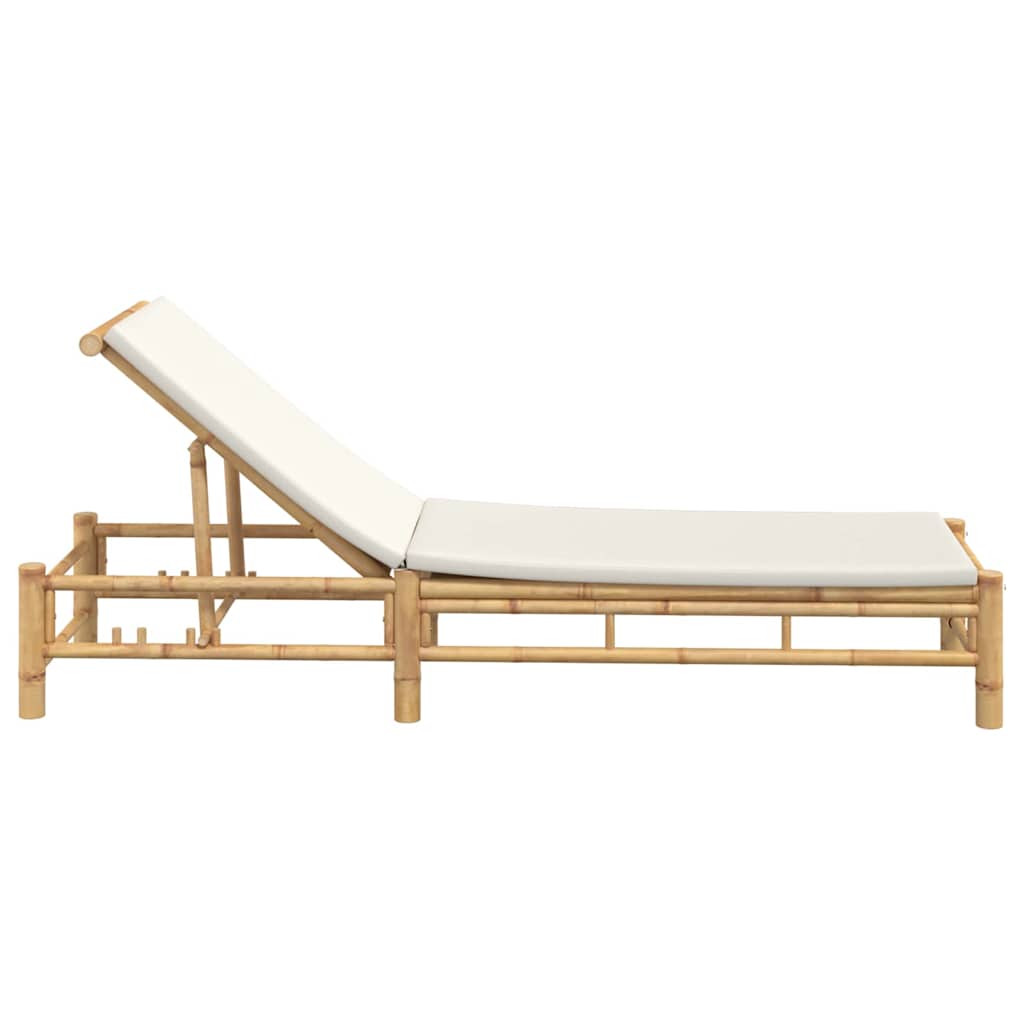 liggestol med hynder 55x199x30 cm bambus