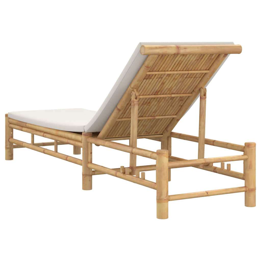liggestol med hynder 55x199x30 cm bambus