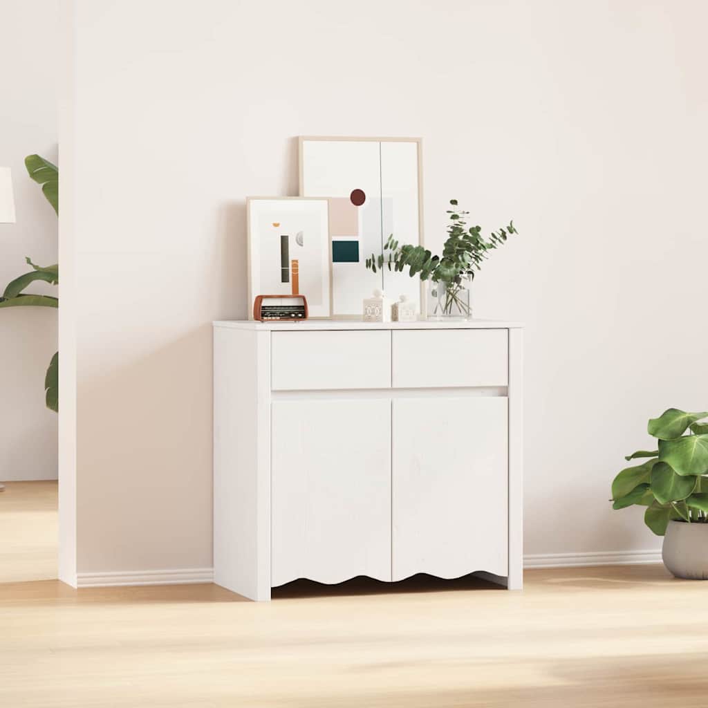 Sideboard Drammen Hvid 79 x 43 x 75.5 cm Massivt fyrretræ