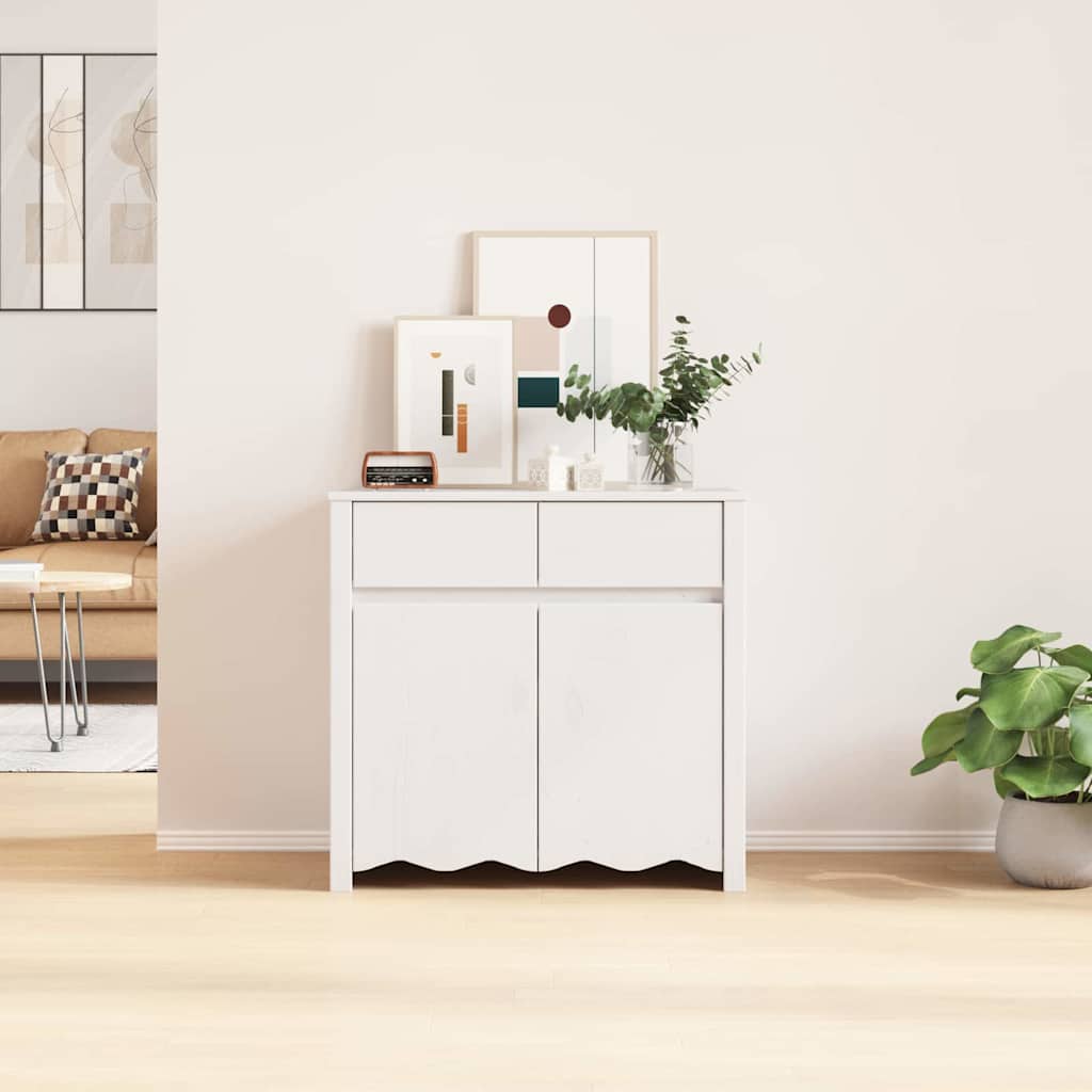 Sideboard Drammen Hvid 79 x 43 x 75.5 cm Massivt fyrretræ