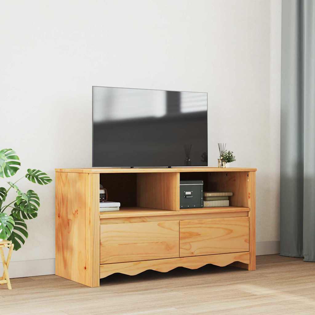 TV-skab Drammen Egetræsfarvet 99 x 43 x 55 cm Massivt fyrretræ