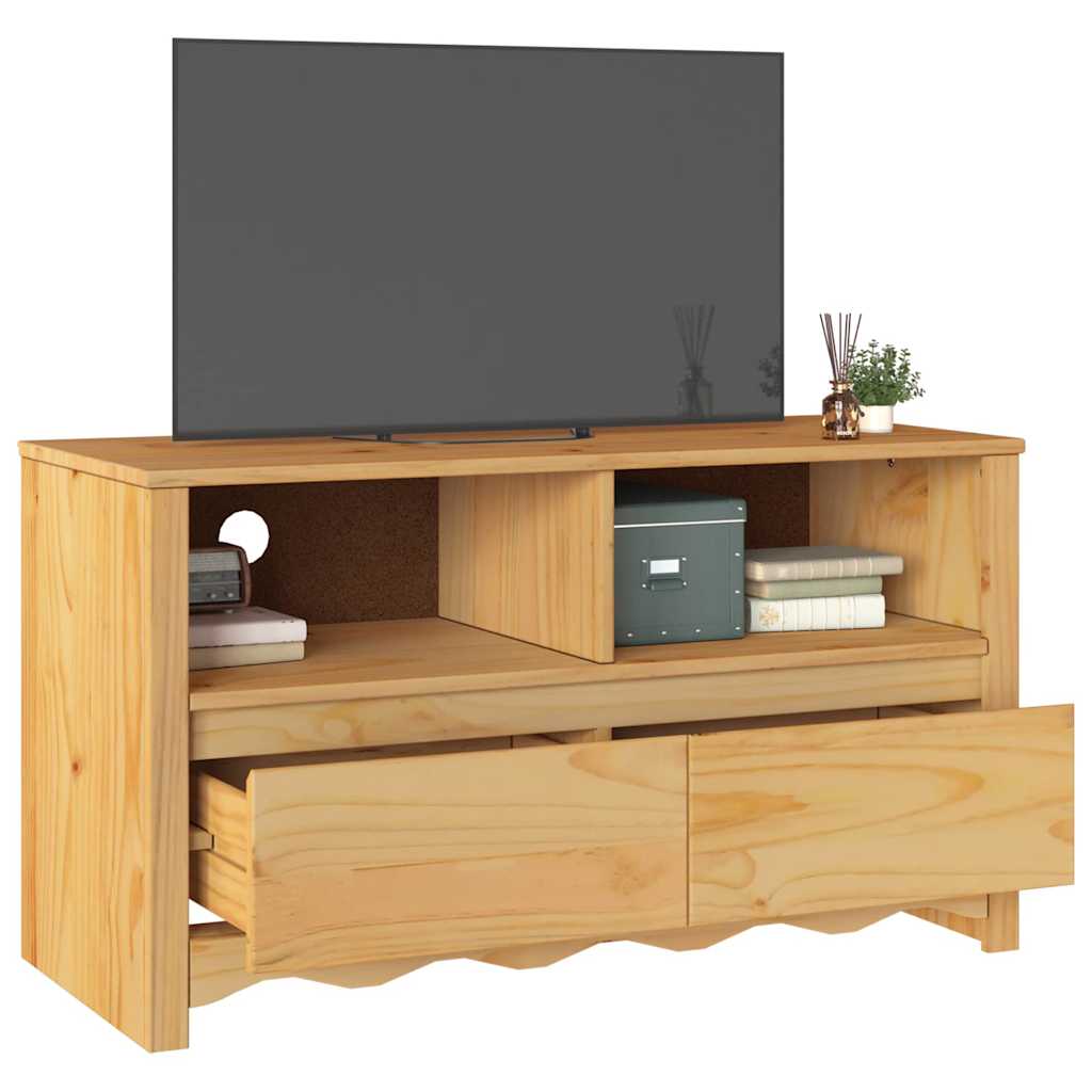 TV-skab Drammen Egetræsfarvet 99 x 43 x 55 cm Massivt fyrretræ